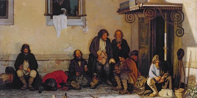 Historien om det russiske imperiet: "Zemstvo spiser lunsj", maleri av Grigory Myasoedov, 1872.