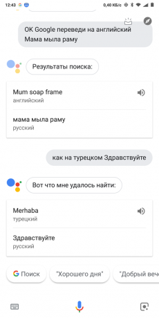Google Nå: Oversettelse
