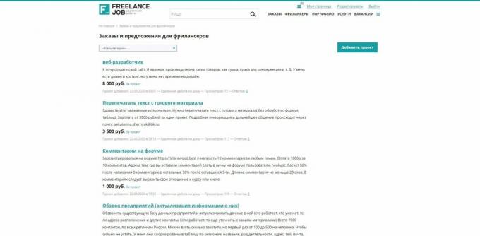 Gratis frilansutveksling for nybegynnere: Freelancejob.ru