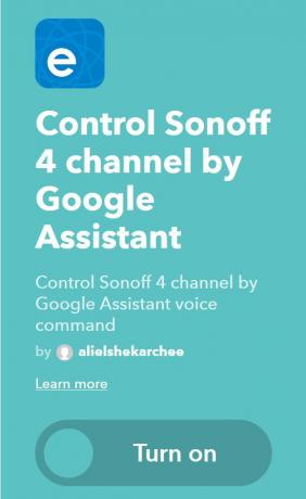 Smart switch Sonoff T1: integrasjon med IFTTT