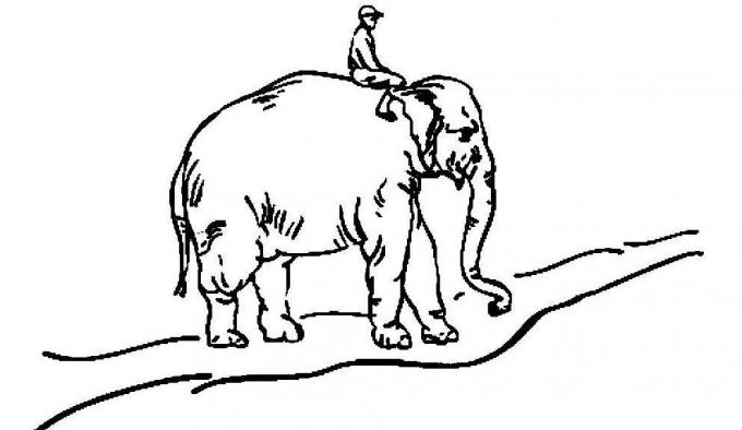 gode vaner: elefanten, rytter og veien