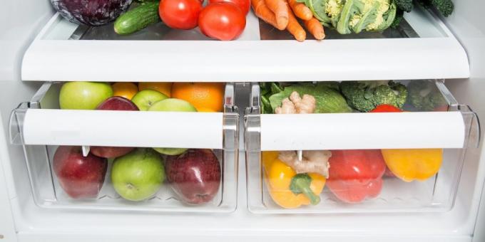 Bokser for lagring av frukt og grønnsaker i kjøleskapet