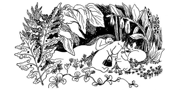 Illustrasjon til den første boken om Mummitrollet