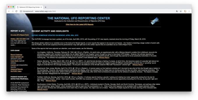 National UFO rapportering Senter