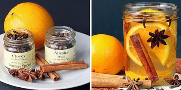 naturlige smaker for hjemmet: Smaken av appelsin, kanel, nellik og anis