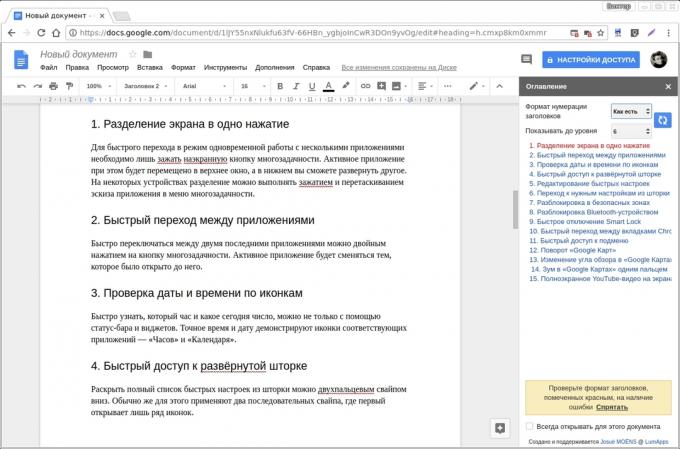 Google Dokumenter add-ons: Innhold