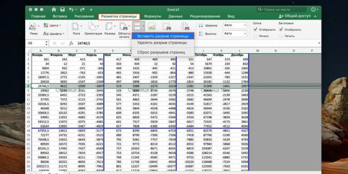 Hvordan lage et sideskift i Excel