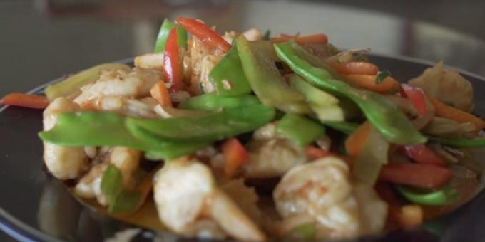 Hvordan koke reker: Grønnsaker i kinesisk reker