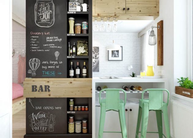 Lite kjøkken design: tabeller, bilder