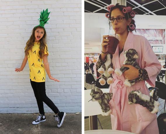 kostyme for Halloween: ananas og kvinne