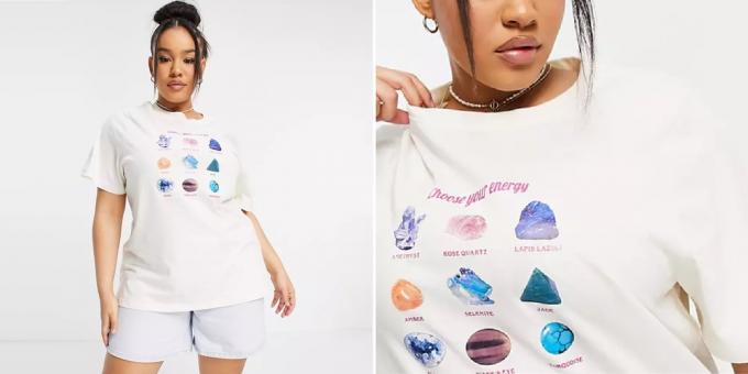 T-skjorter med trykk: med navnene på mineraler 
