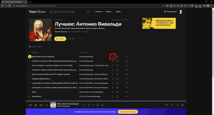 Last ned musikk fra Yandex. Musikk ": Skyload