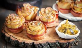 Roser fra poteter med bacon