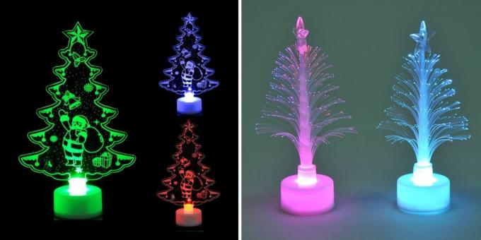 Produkter med AliExpress, noe som vil bidra til å skape en julestemning: LED treet