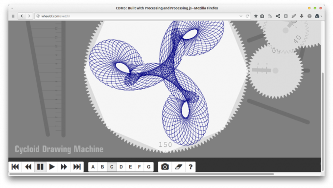 Oversikt over små webapplikasjoner: Cycloid tegning maskin