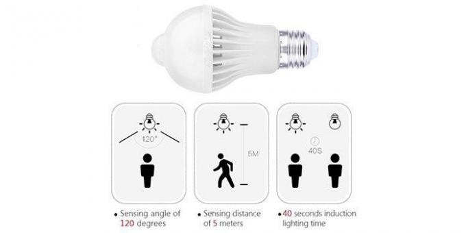 Lampe med bevegelsessensor
