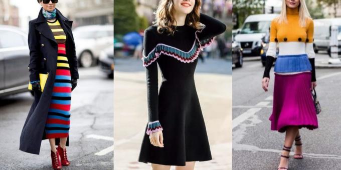 Mote kjole 2019 med strikkede elementer 