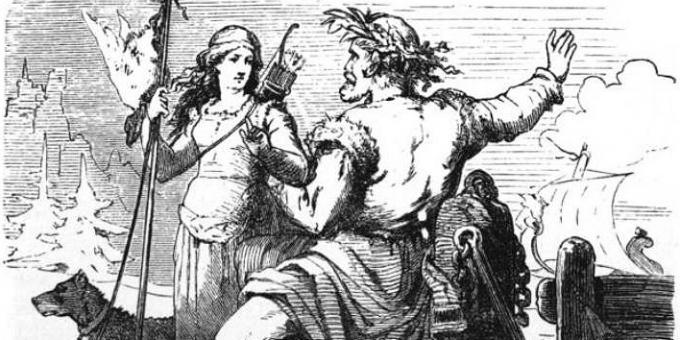 Skandinaviske myter: gigantinnen Skadi og sjøguden Njord