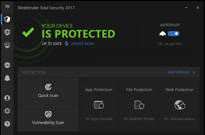 Anti-Virus for Windows 10: Bitdefender Total Security 2017