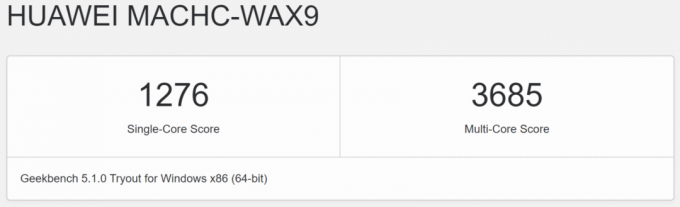 Huawei MateBook X Pro 2020: Geekbench-resultater